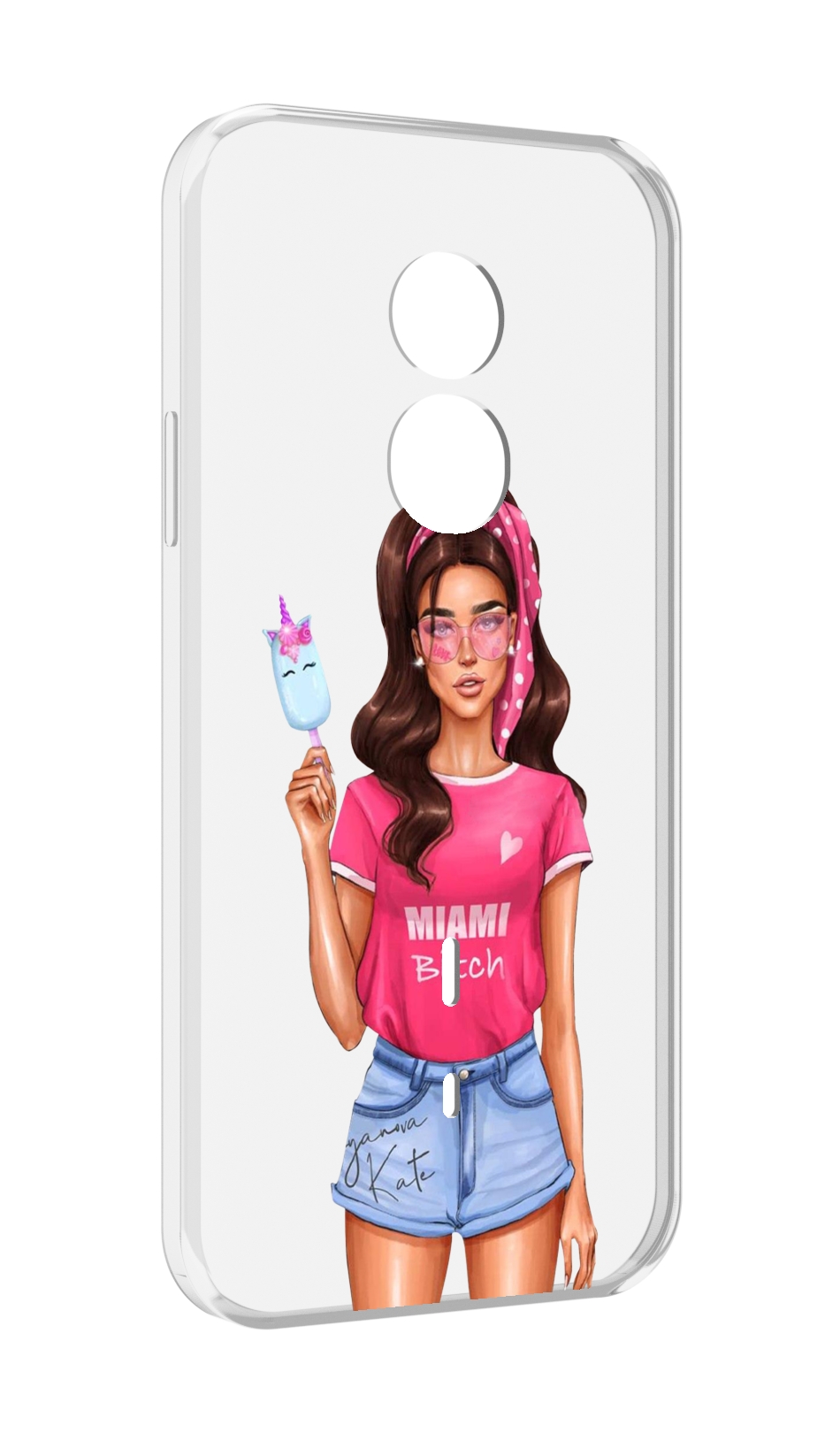

Чехол MyPads майами-битч женский для Doogee S51, Прозрачный, Tocco