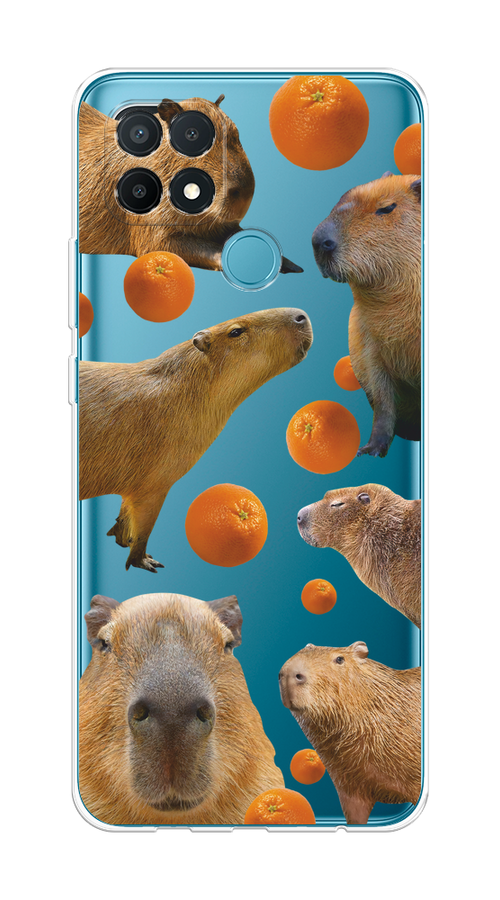 

Чехол на Oppo A15/A15s "Капибара и апельсины", Бежевый;оранжевый, 255650-1