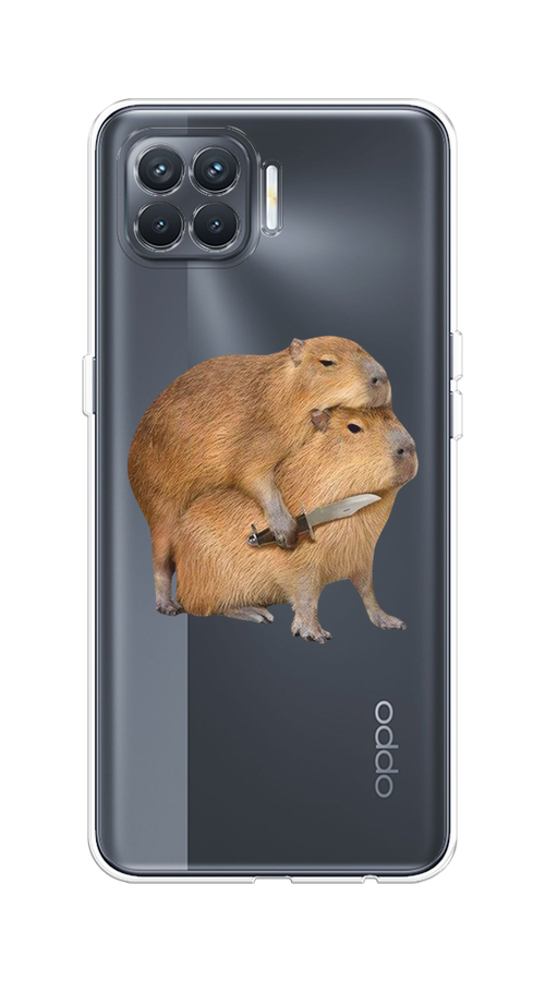 

Чехол на Oppo Reno 4 Lite/A93 "Капибара с ножом", Бежевый, 255350-1