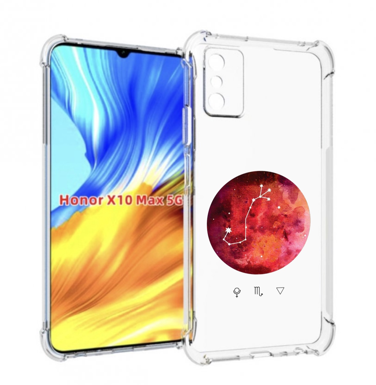 

Чехол MyPads знак зодиака скорпион 6 для Honor X10 Max, Прозрачный, Tocco