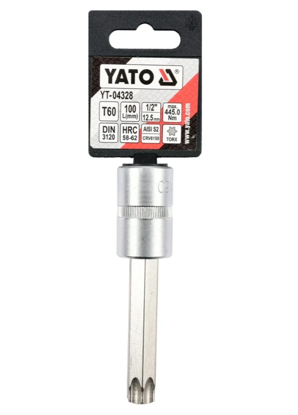 

Головка-Бита Torx, T60, 100 Мм, 1/2 YATO арт. YT-04328