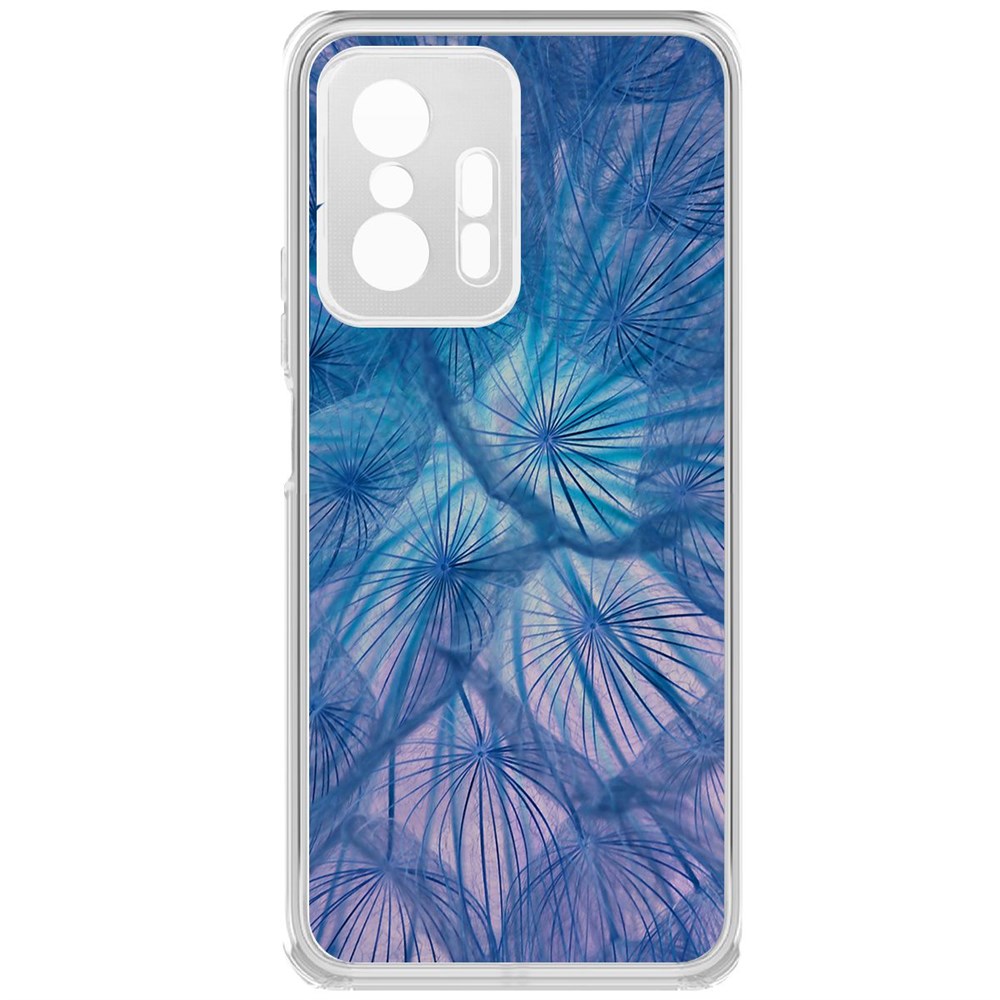 фото Чехол-накладка krutoff clear case синий одуванчик для xiaomi 11t