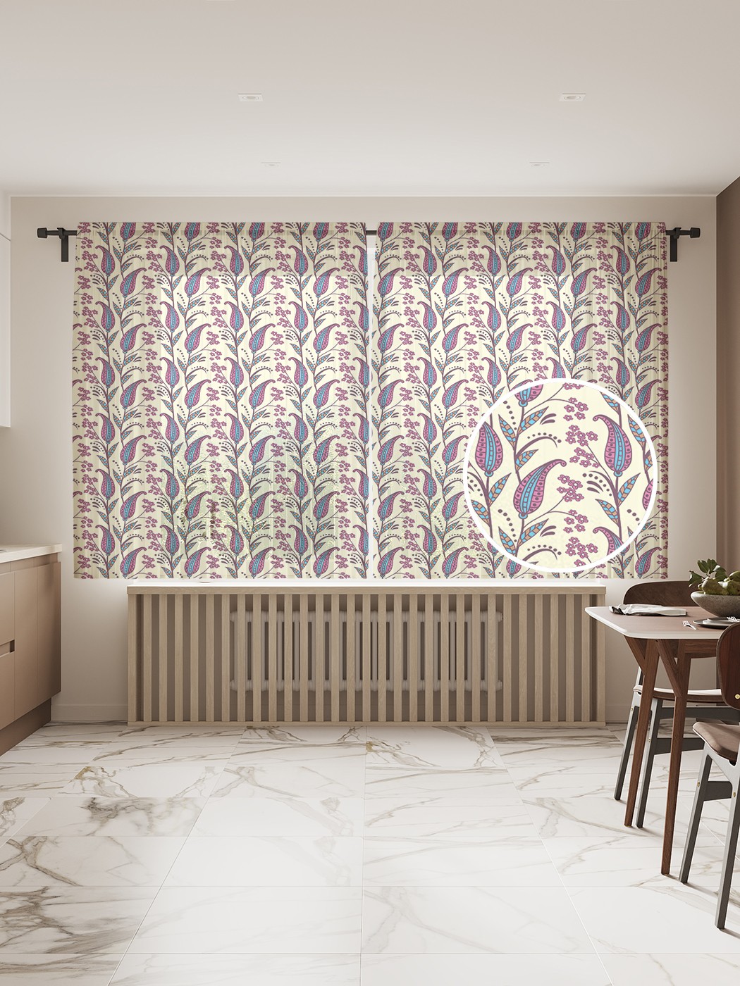 

Фототюль JoyArty "Флористическая вертикаль" 145x180см, 2 полотна, лента, 50 крючков, Флористическая вертикаль