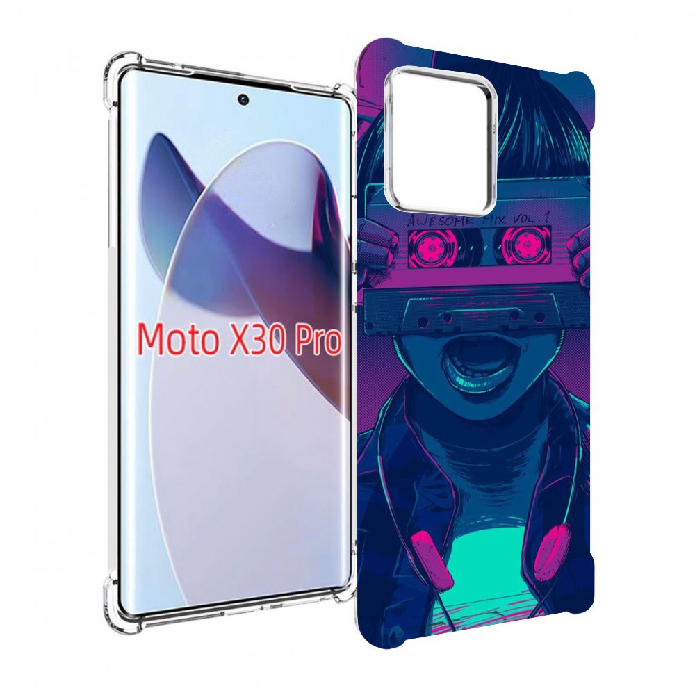 

Чехол MyPads киберпанк с кассетой для Motorola Moto X30 Pro, Прозрачный, Tocco