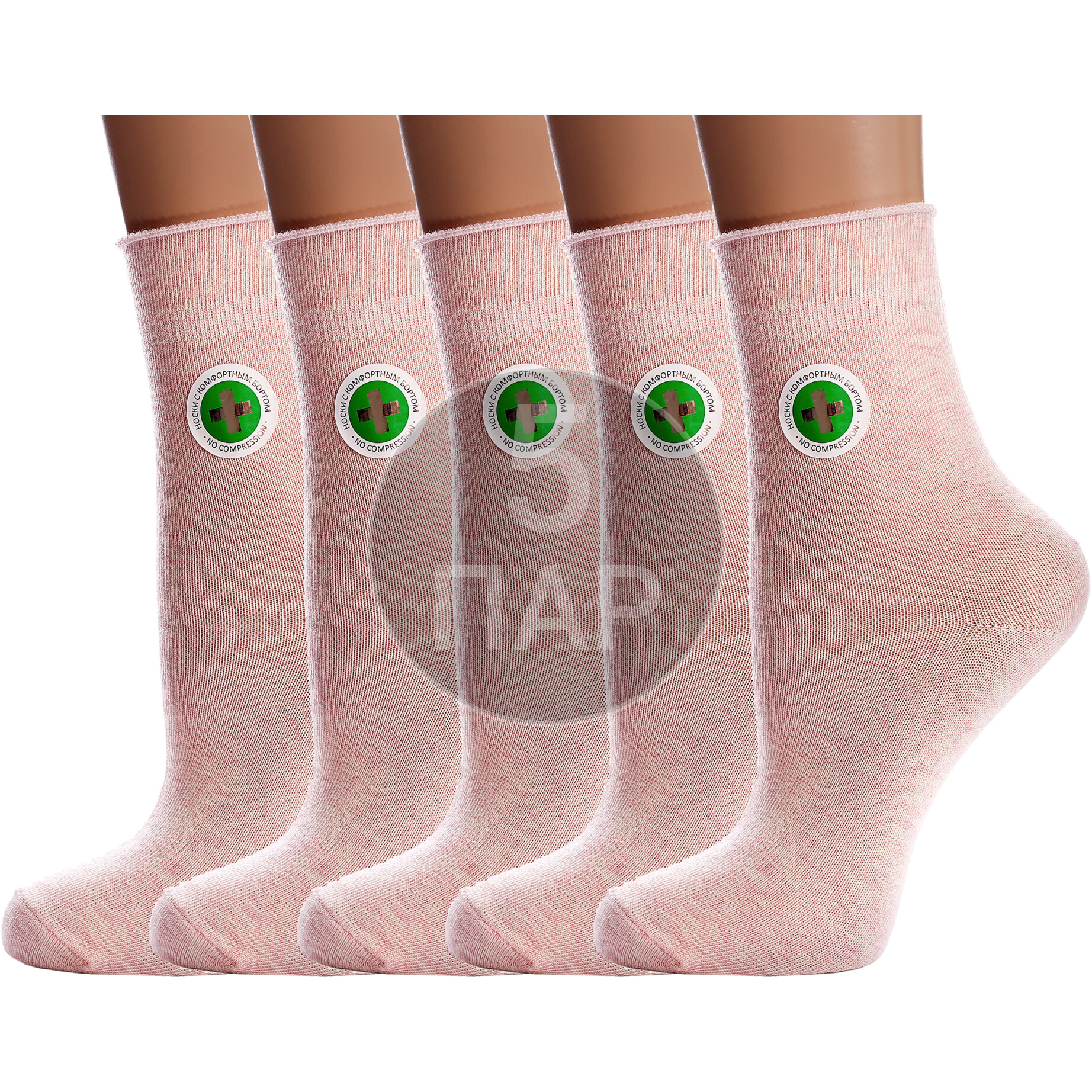 Комплект носков женских Para Socks 5-L1D19 розовых 23, 5 пар