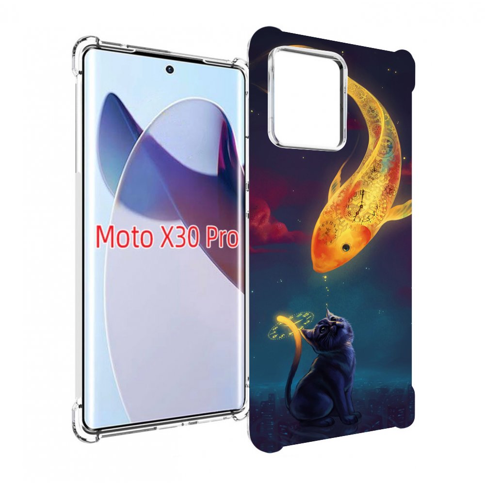

Чехол MyPads золотая-рыбка-часовая для Motorola Moto X30 Pro, Прозрачный, Tocco