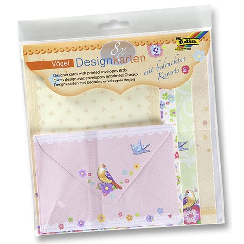 

11403 Заготовки для открыток с конвертами Birds, 8 заготовок и 8 конвертов, Folia