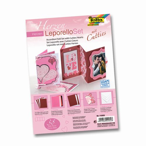

11203 Набор лепорелло для создания складной открытки 'Сердца', Folia