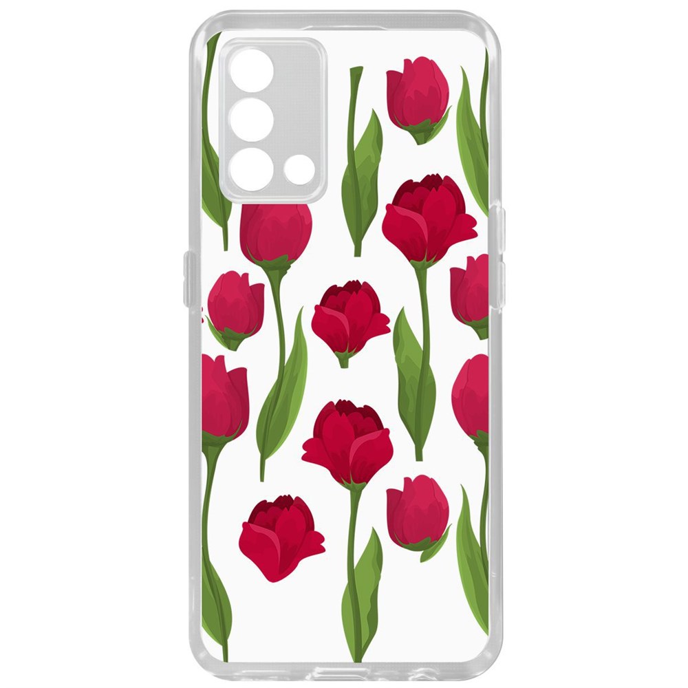 

Чехол-накладка Krutoff Clear Case Розы паттерн для Oppo A74, Прозрачный