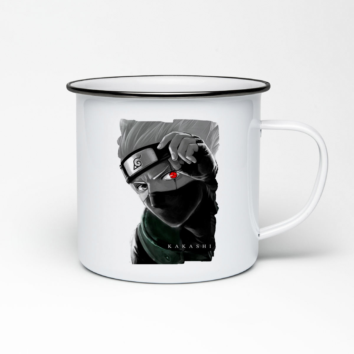 

Кружка металлическая CoolPodarok Аниме Наруто Какаси Naruto Kakashi с красным глазом