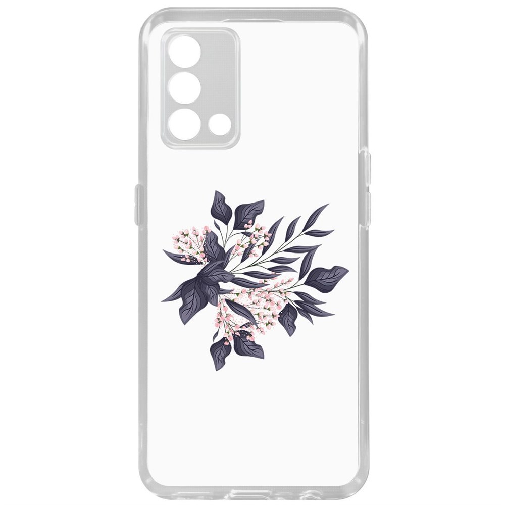 фото Чехол-накладка krutoff clear case розовые бутоны для oppo a74