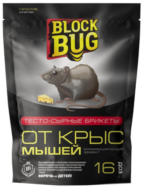 

Средство от грызунов Block Bug Тесто-сырные брикеты 54022 150 г