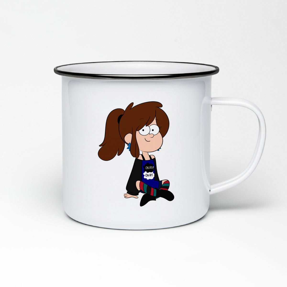 

Кружка металлическая CoolPodarok Гравити Фолз Gravity falls девочка сидит скрестив ноги