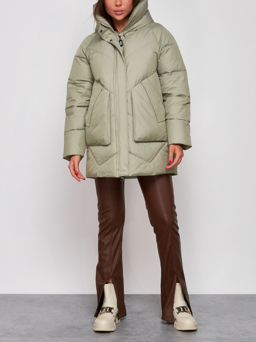 

Куртка женская AD52362 зеленая 5XL, Зеленый, AD52362