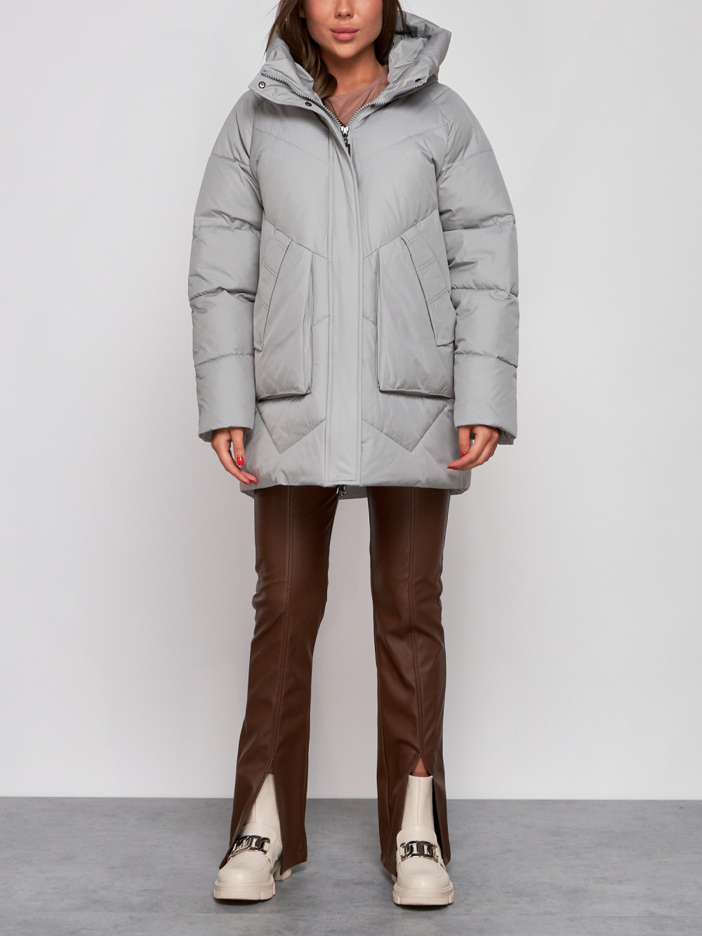 

Куртка женская AD52362 серая 4XL, Серый, AD52362