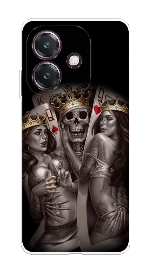 

Чехол на Oppo A3 "Карты король и королевы", Серый;желтый, 2518650-1