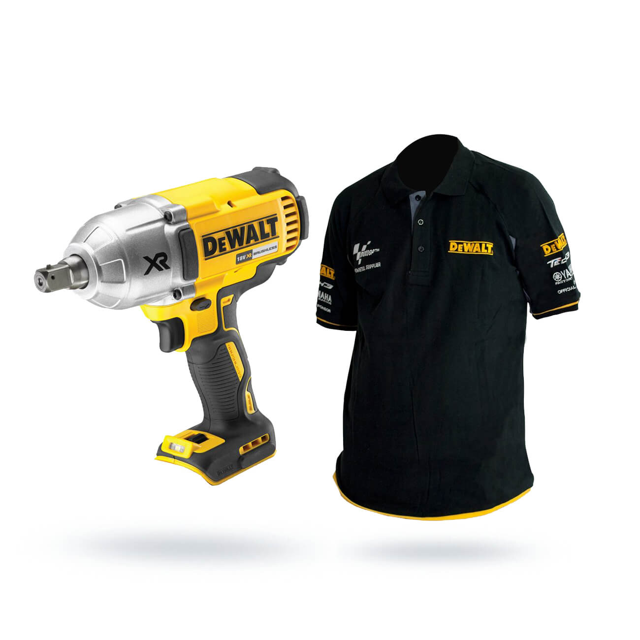 

Гайковерт аккумуляторный ударный DEWALT DCF899N (без АКБ и ЗУ) + Поло черное DEWALT, DCF899N