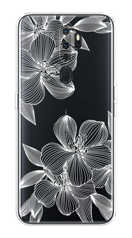 

Чехол на Oppo A5/A9 2020 "Крокус", Белый;прозрачный, 251950-1