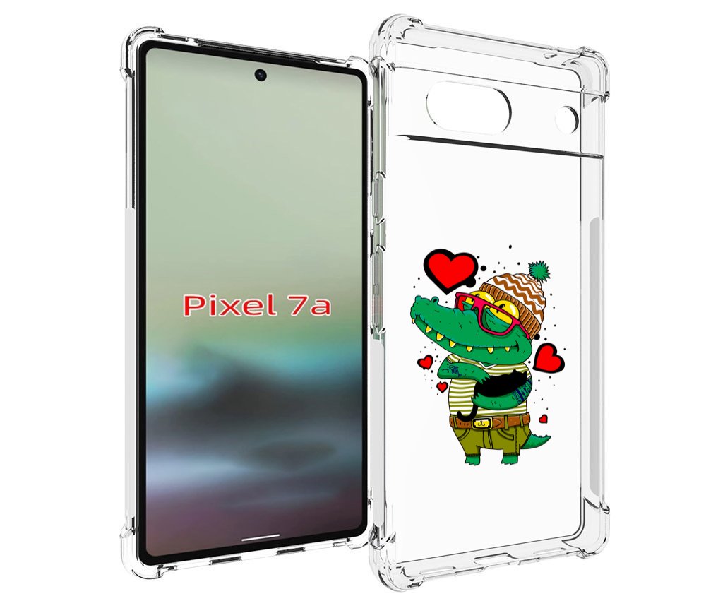 

Чехол MyPads Влюбленный крокодил для Google Pixel 7A, Tocco