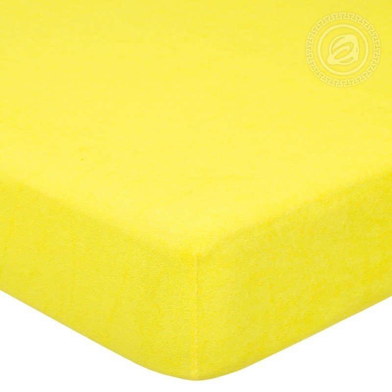 фото Простынь на резинке 140х200 (борт 20 см) махровая лимон артпостель