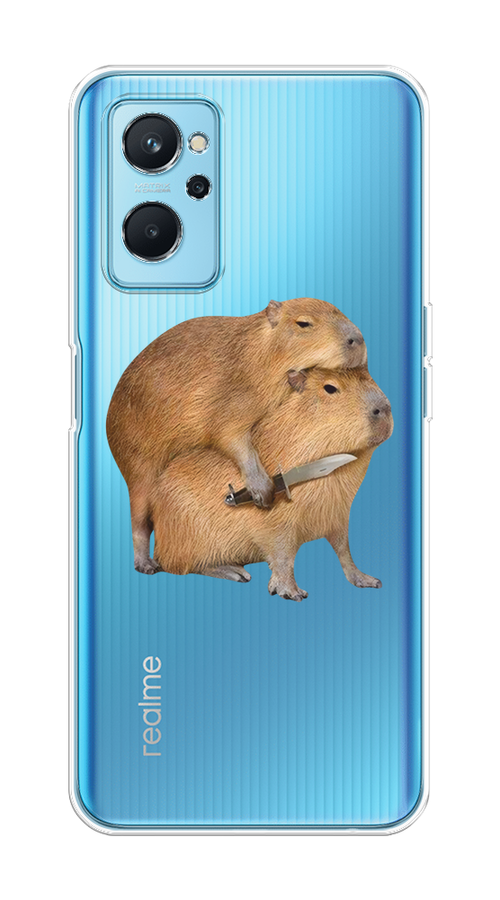 

Чехол на Realme 9i/Oppo A96 4G "Капибара с ножом", Бежевый, 2510850-1
