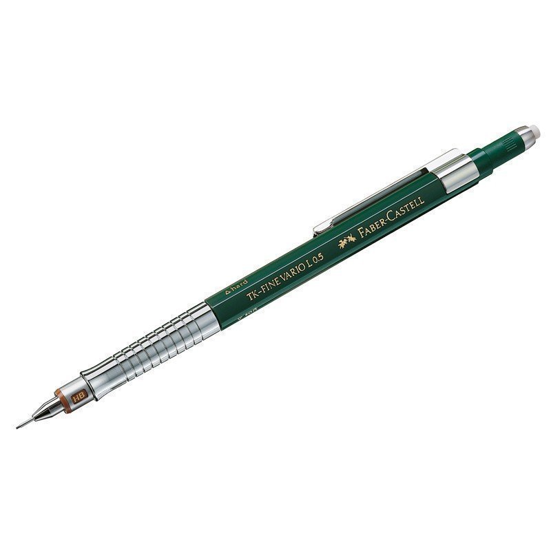 Карандаш механический Faber-Castell TK-Fine Vario L, HB, с ластиком, 0,5 мм