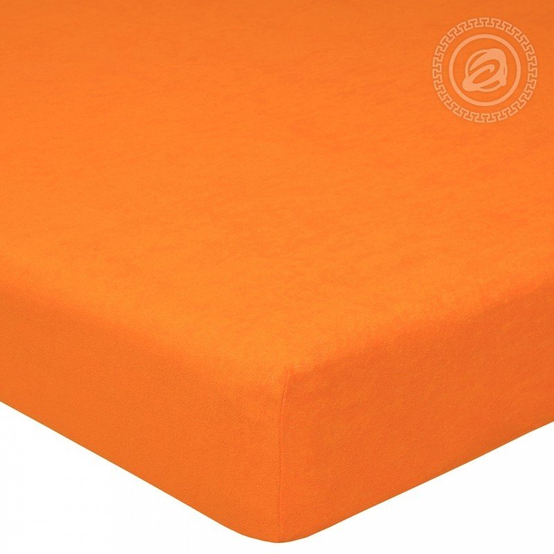 фото Простынь на резинке 120х200 (борт 20 см) махровая апельсин артпостель