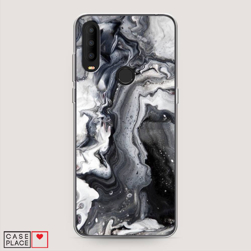 фото Силиконовый чехол "бело-черные сложные полосы" на alcatel 3x 5048y (2019) awog