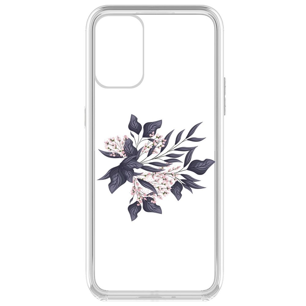 

Чехол-накладка Krutoff Clear Case Розовые бутоны для OnePlus 9R, Прозрачный
