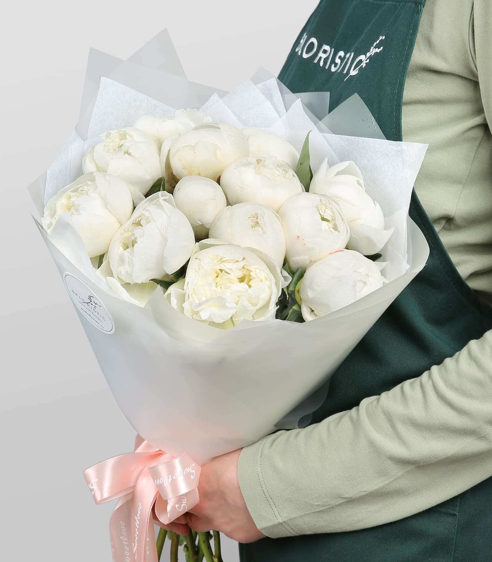 

Букет Studio Floristic из пионов 13 шт 45 см белый