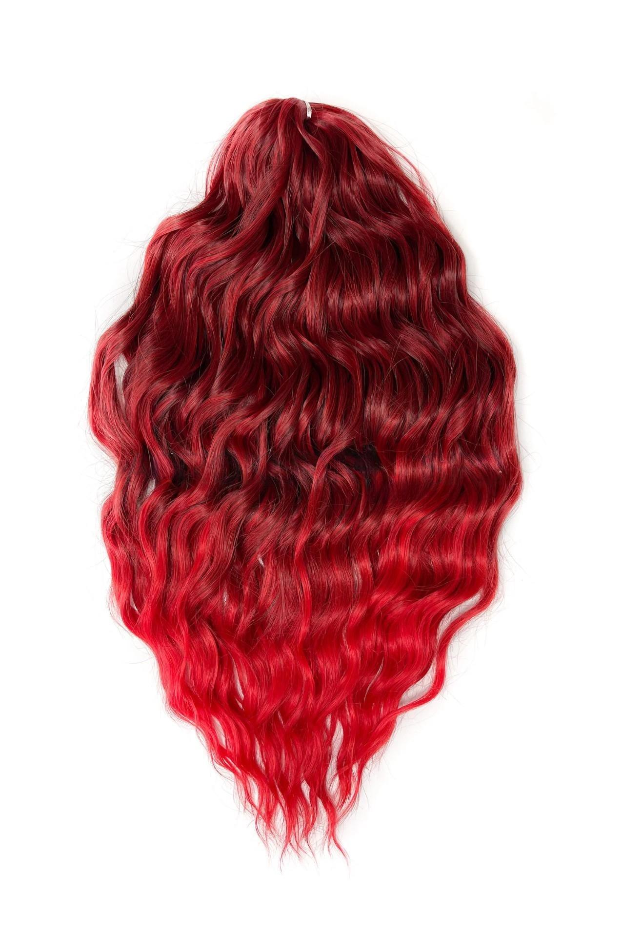 Афрокудри для плетения волос Anna T8 RED красный длина 60 вес 300г