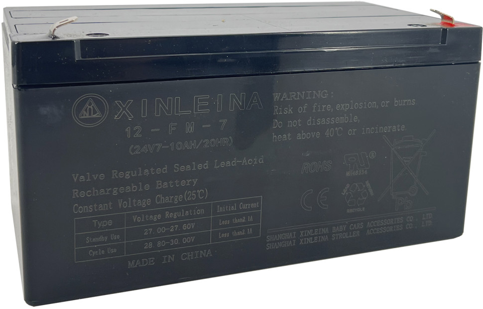 Аккумулятор для электромобилей Xinleina 24V7-10Ah, 20HR 12-FM-7-10 - X-12FM7-10