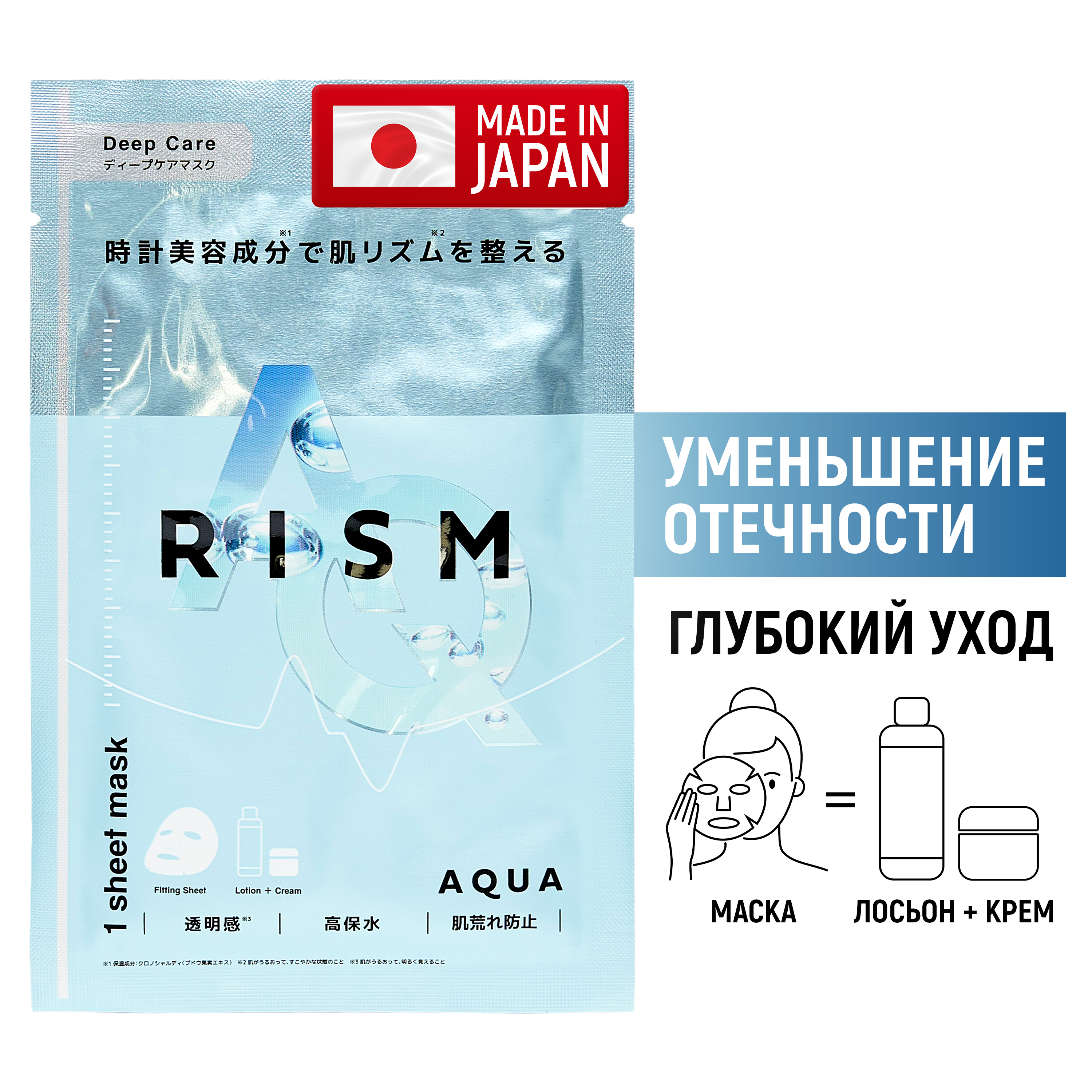 

Тканевая маска Rism для интенсивного ухода за кожей с морской солью Уменьшение отечности