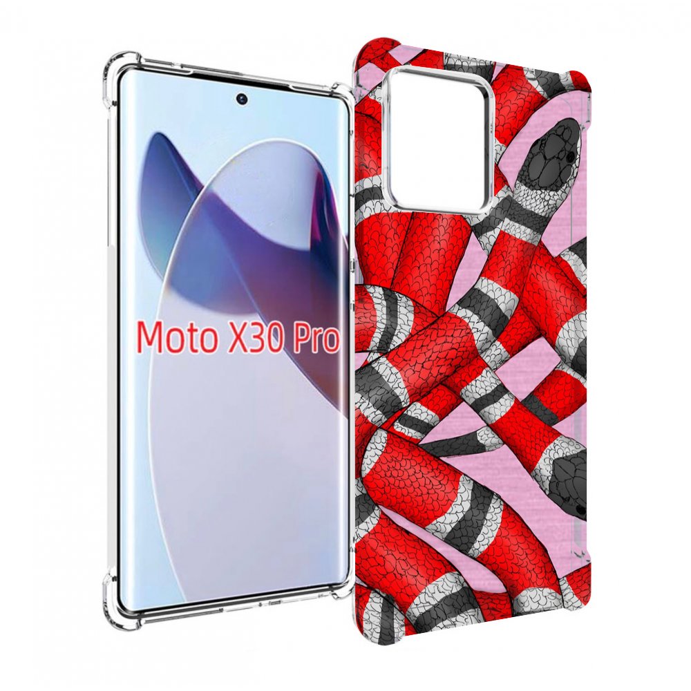 

Чехол MyPads змея-красно-черно-белый для Motorola Moto X30 Pro, Прозрачный, Tocco
