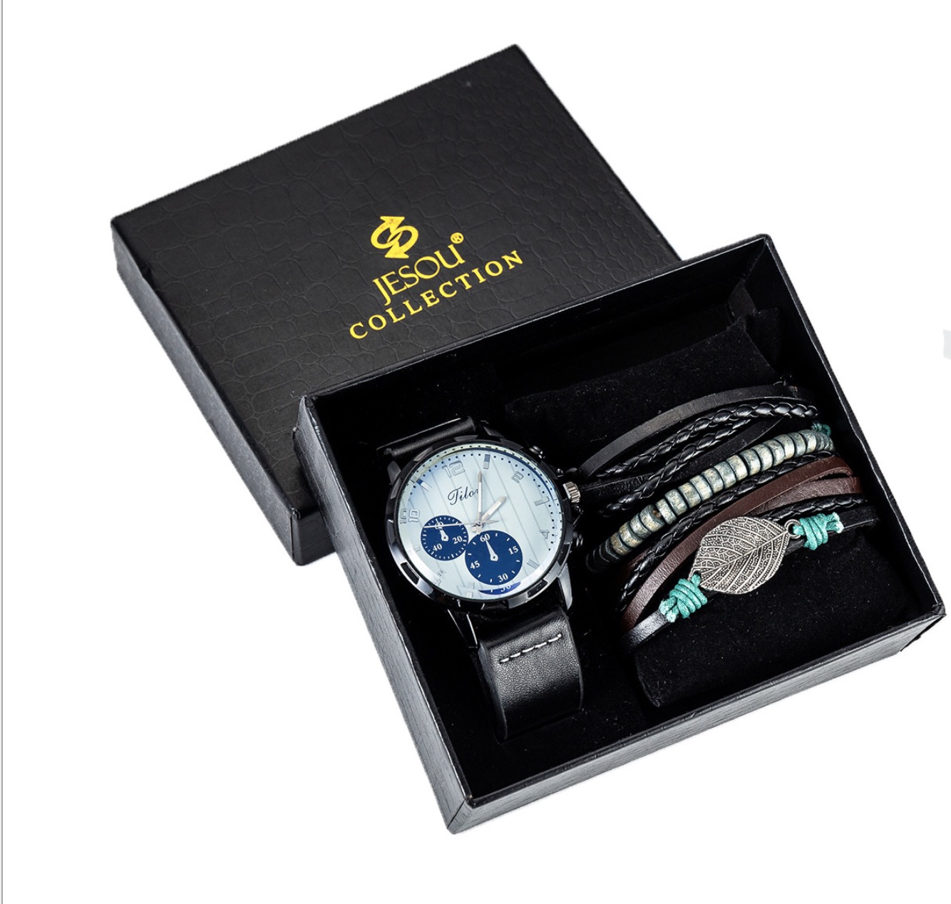 фото Подарочный мужской набор mypads m-a04967 кварцевые часы + браслет красивый подарок мужчине