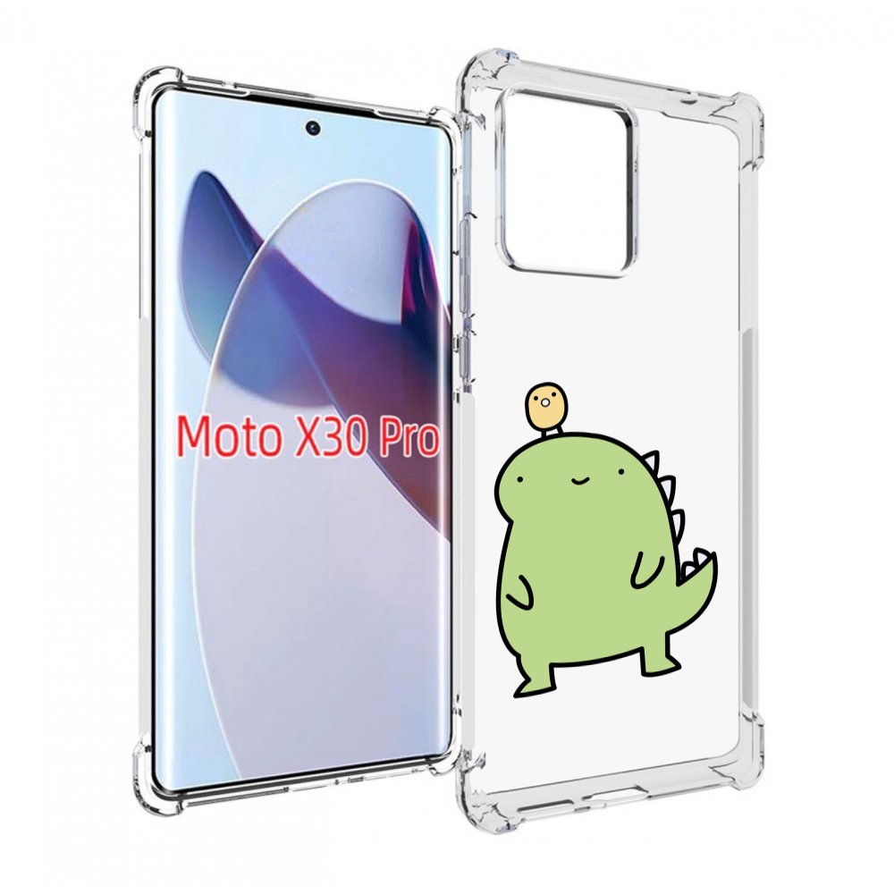 

Чехол MyPads зеленый-динозаврик детский для Motorola Moto X30 Pro, Прозрачный, Tocco