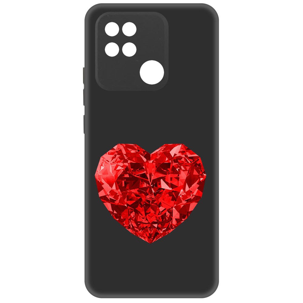 

Чехол-накладка Софт Рубиновое сердце для Xiaomi Redmi 10A, Черный