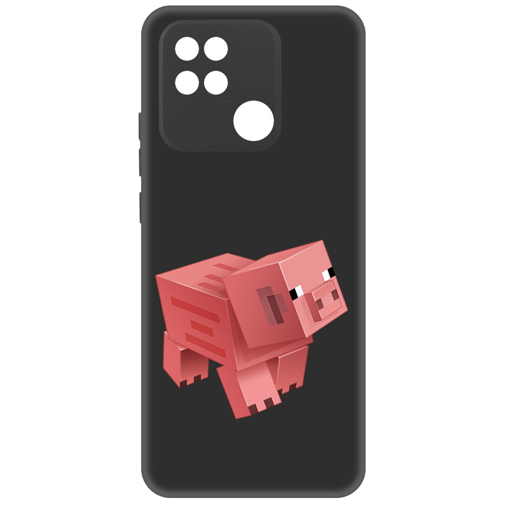 

Чехол-накладка Софт Minecraft-Свинка для Xiaomi Redmi 10A, Черный