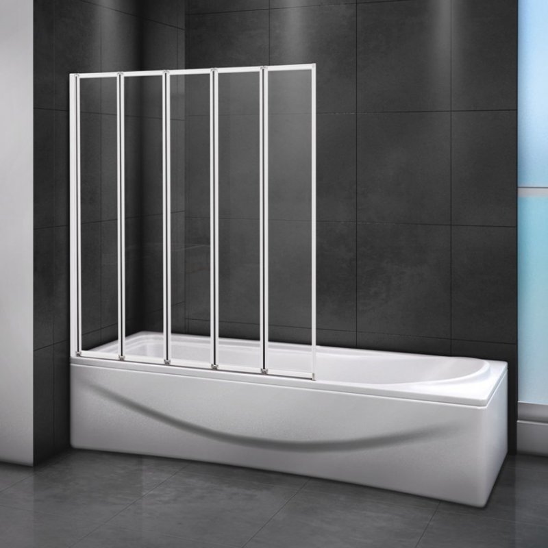 

Шторка на ванну Cezares Relax V-5-120/140-C-Bi стекло прозрачное