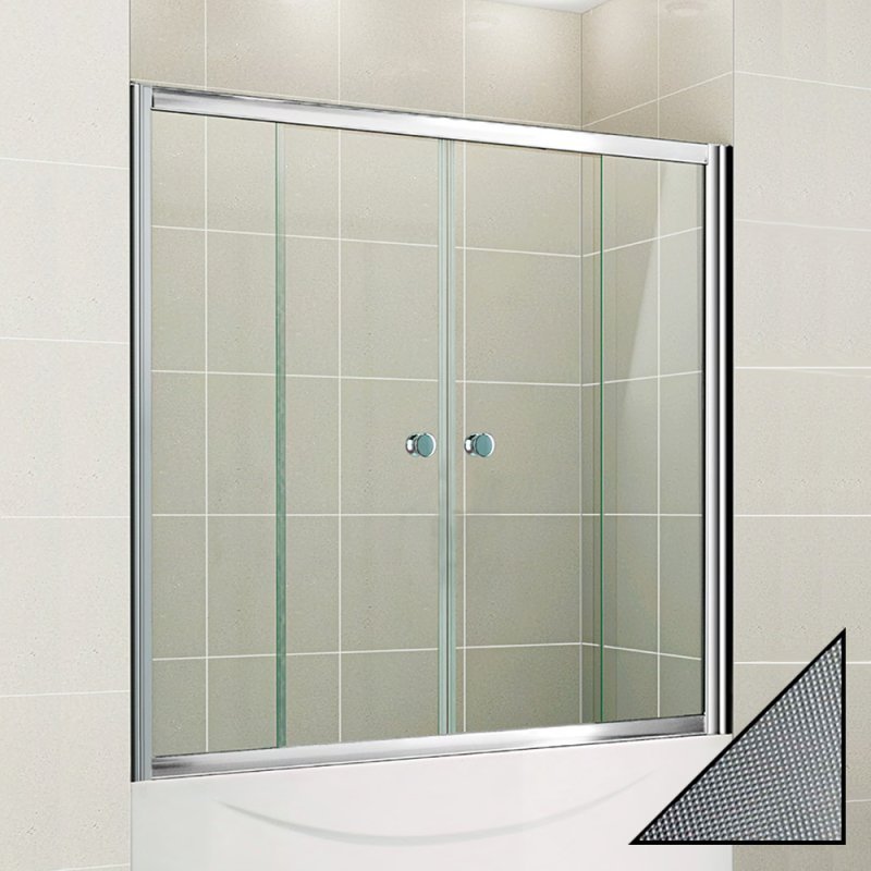 

Шторка на ванну Cezares Pratico VF2 150/140 P Cr