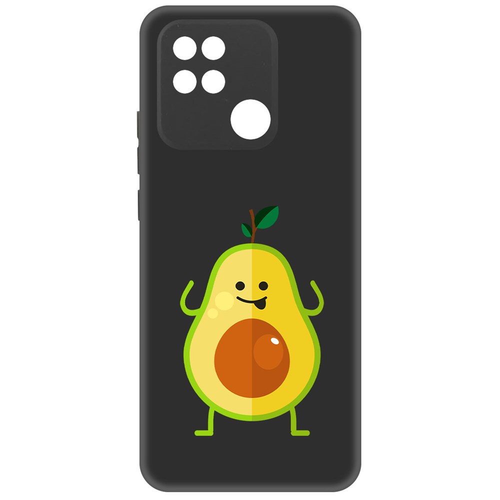 

Чехол-накладка Софт Авокадо Веселый для Xiaomi Redmi 10A, Черный