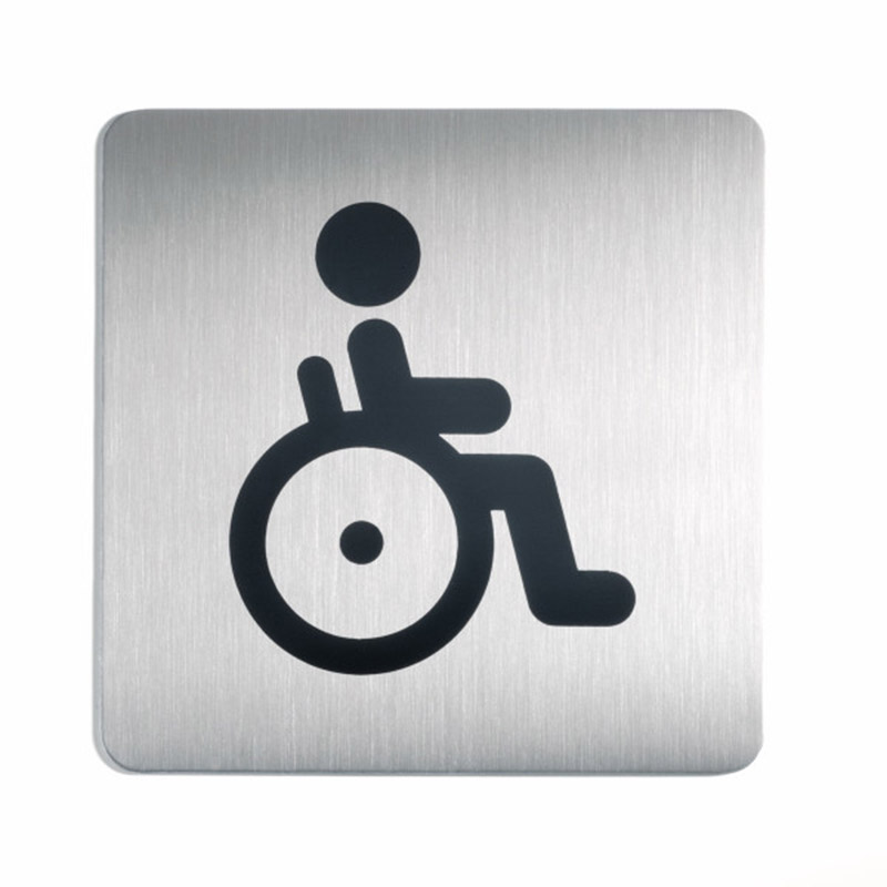 Пиктограмма Durable WC для инвалидов, 150 x 150 мм, матированная сталь Серебристый