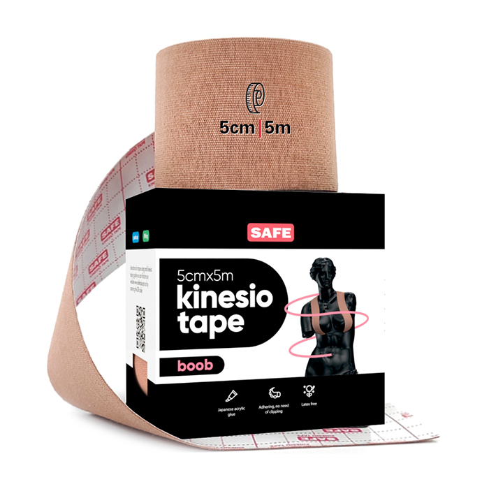 фото Кинезио тейп для груди safespot kinesiology boob tape (5см*5м), цвет #2 body | телесный