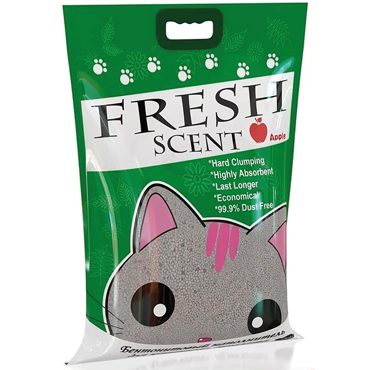 Наполнитель для кошачьего туалета Fresh Scent Яблоко, бентонитовый, 10 л