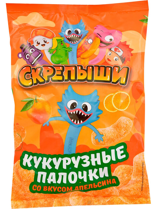 

Кукурузные палочки Скрепыши со вкусом апельсина 100 г