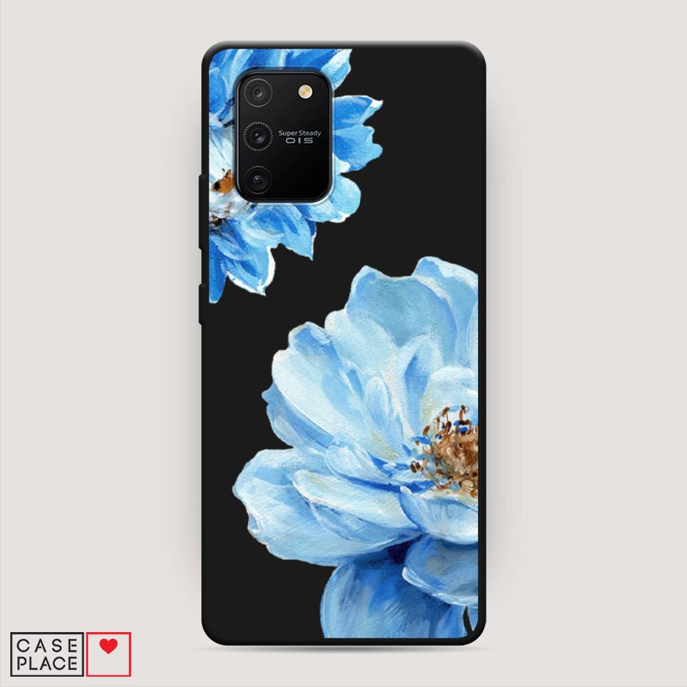 фото Матовый силиконовый чехол "голубые клематисы" на samsung galaxy s10 lite awog