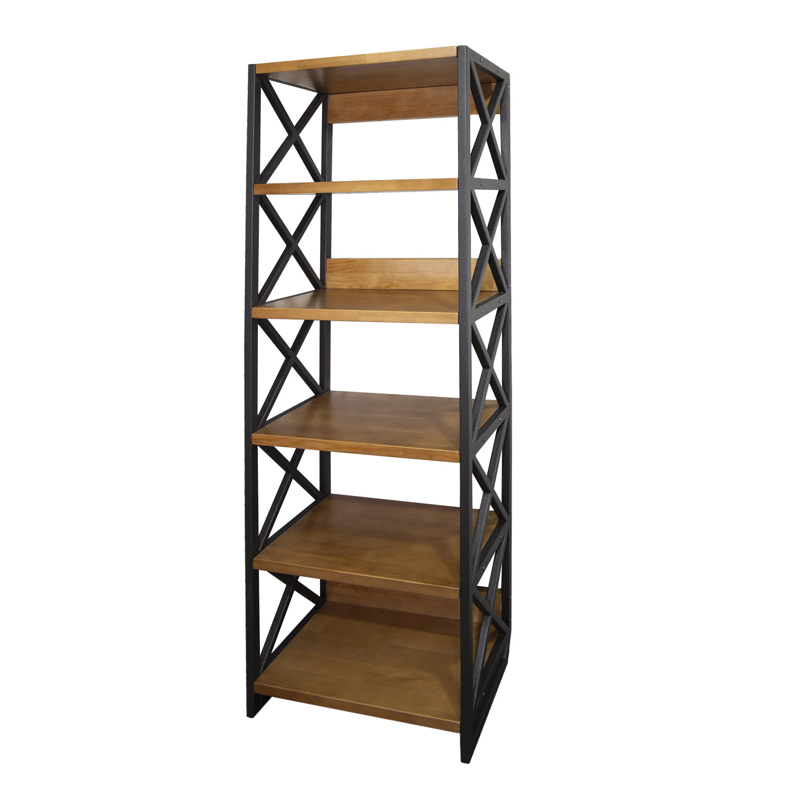 

Стеллаж большой Maesta Loft MA-STL-1/6, 6 полок, металл/массив дерева, Коричневый;черный, MA-STL-1/6