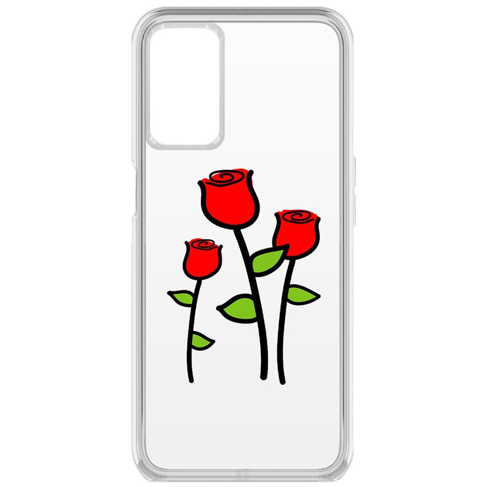 фото Чехол-накладка krutoff clear case розочки для oppo a16