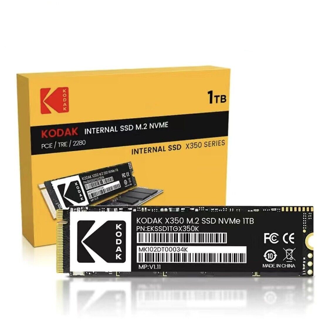 

SSD накопитель Kodak X350 M. 2 2280 1 ТБ (14811111), X350