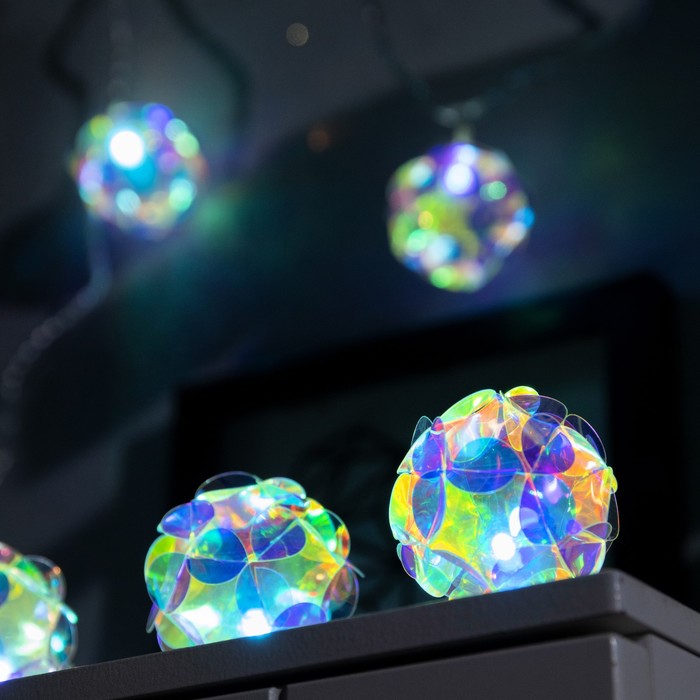 

Световая гирлянда новогодняя Luazon Lighting Шары 9646370 2,5 м белый холодный, Шары